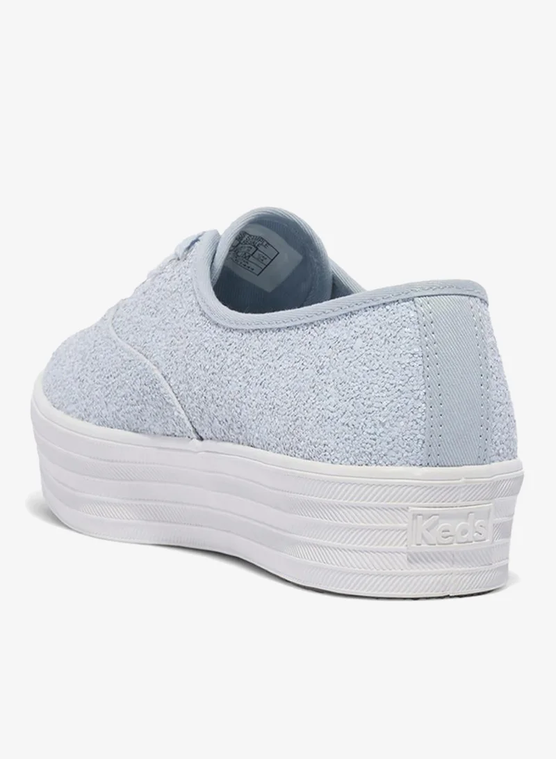 Keds blue Keds Women's Point Lace Up Platform Glitter Textile Casual Sneaker Blue for Women | Best Price UAE